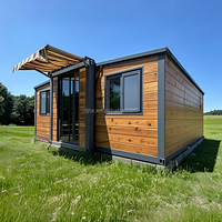 Maison conteneur préfabriquée extensible 40Ft 30Ft 20Ft en acier léger, Villa pliable préfabriquée, Maison modulaire pliable