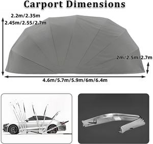 Abri de voiture pliable en acier galvanisé, tente pliante - Product Image 5