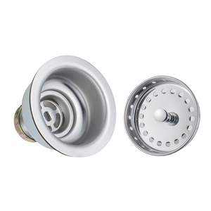 Dubbele Kop Messing-Post Gootsteen Zeef Diepe Cup Afvoer/Drainers Afvalfunctie Past 3 1/2 \ "Gootsteen Afvoergat - Product Image 2