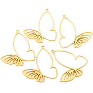 Charmes de papillon creux en <span class=keywords><strong>filigrane</strong></span> simples et élégants pour collier boucles d'oreilles pendentif accessoires de bijoux à bricoler soi-même - Product Image 5
