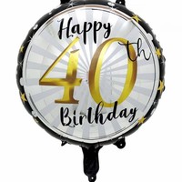 Nouveau ballon rond en aluminium de 18 pouces pour anniversaire d'adulte, idéal pour la décoration de fêtes d'anniversaire de 18 à 60 ans