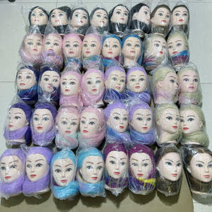 Tête de poupée factice bon marché de bonne qualité tête de mannequin <span class=keywords><strong>d</strong></span>'entraînement de cheveux en fibre synthétique pour modelage pour tresses - Product Image 1