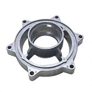 Componente de Aluminio Fundido a Presión con Orificio Central y Orificios de Montaje, Superficie Granallada, Tamaño Personalizado para Uso Industrial - Product Image 1