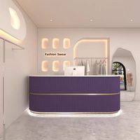 Comptoir de réception pour salon de manucure, clinique, magasin de détail, hôtel, style moderne, thème beauté, meuble de comptoir en MDF