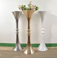 Vase à fleurs en métal de haute qualité, durable, haut, pour décoration de mariage, centre de table, blanc/doré/argenté