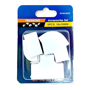 Kit di 6 Accessori per Canaline da 16x16mm Connettori Lineari in Plastica a Forma di L e T Angoli Interni/Esterni Piatti Kit Colorato - Product Image 2