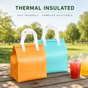 Sac de livraison alimentaire isotherme, léger, imperméable, écologique, non tissé, pour les repas chauds ou froids, <span class=keywords><strong>à</strong></span> <span class=keywords><strong>emporter</strong></span>, restaurant, café, livraison - Product Image 1