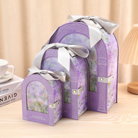 Boîte cadeau de luxe écologique portable en carton avec ruban et poignée, personnalisable, pour souvenir de mariage, boîte mystère pour demoiselle d'honneur 2026