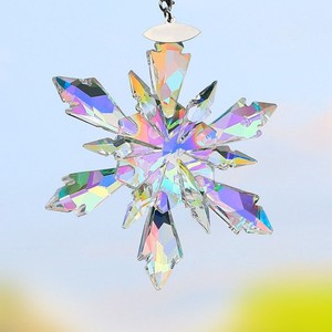 <b>Crystal</b> Ornament Snowflake Christmas <b>Tree</b> Ornament Decor Glass Car Pendant Festival Gift - Product Image 4