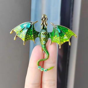 Alfileres de solapa esmaltados de dragón con mosca de Metal plateado, broche, insignias vaqueras, mochila, joyería, ropa, insignias, decoración, regalo de boda para <span class=keywords><strong>hombre</strong></span> - Product Image 3