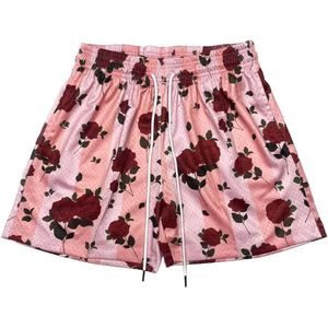 Shorts de sport pour homme personnalisés, en mesh floral, séchage rapide, avec poches, pour la course à pied et l'entraînement - Product Image 1