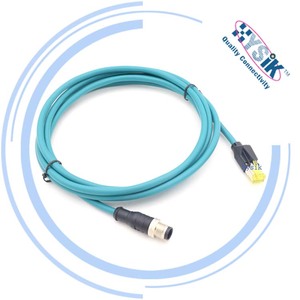 M12 Ağ Kablosu D Kodlu 4 Pin Konnektörlü Endüstriyel Ethernet Kablosu - Product Image 4