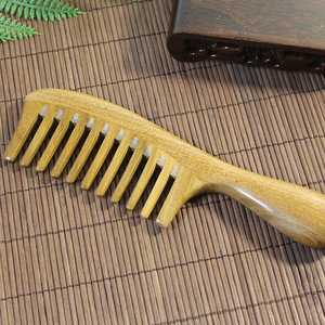 Sandalwood Wooden Massage <b>Comb</b> <b>Wide</b> Teeth U Shape Handmade For Hair Scalp Care 15-20Cm - Product Image 2
