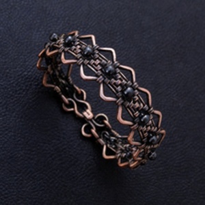 Junhong Jewelry CB001W 99.99% Pure Copper Classic Three Color Plated <b>Crystal</b> Rhinestone Geometric Design Cuff <b>Bracelets</b> Gift Box - Product Image 3