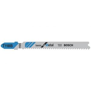 BOSCH - 2608631673 Hoja de sierra de calar T 118 B ''Basic for Metal'' - EAN 3165140007559 HOJAS Y DISCOS DE CORTE HOJAS DE SIERRA - Product Image 1