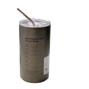 Stainless Steel Iced Coffee Tumbler <b>Double</b> <b>Wall</b> 16oz Portable Travel Home Office Use - Product Image 5