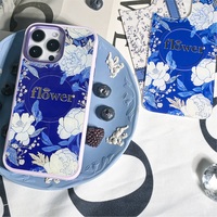 Coque de téléphone à panneau arrière magnétique remplaçable pour iphone 17 / 17pro/17promax/17air avec la fleur de dorure
