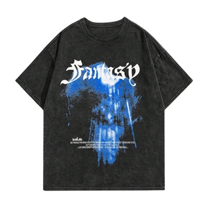 Men's Oversized 100% Cotton Round Neck T-Shirt Short Sleeve Letter Print Graphic Summer Tops Light Knitted Fabric - Product Image 5