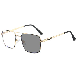 Lunettes Optiques Vintage Tendance pour Hommes avec Technologie Anti-Lumière Bleue, Monture Métallique Solide à Double Pont, Monturas Opticas Bleues - Product Image 4