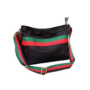 Women's Nylon Cross Body <b>Bag</b> Striped Red Green <b>Black</b> Water Resistant Fashion Shoulder <b>Bag</b> ladies fashion handbags - Product Image 3