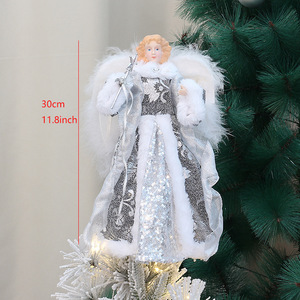 fabric plush <b>winged</b> <b>angel</b> tree topper <b>ornaments</b> wholesale new christmas tree decorations - Product Image 4