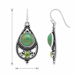 Orecchini Pendenti Vintage con Pietra Verde, Gioielli Scintillanti Ispirati al Lusso Reale per Donne - Product Image 5