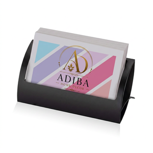Porte-cartes de visite en métal noir fait main, organisateur de bureau moderne, support pour cartes de visite, accessoires de table de bureau, organisateur de bureau - Product Image 1