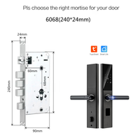 Tuya Wifi Cerradura Inteligente En Bois Électronique D'empreintes Digitales Sans Clé RFID Numérique Serrure De Porte Intelligente Télécommande pour Appartement