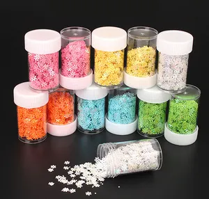 Solvent Resistant Polyester Snow Shaped Christmas Glitter For Tumblers Resin Art for liveshow discount