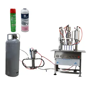 Mesin Pengisi Silinder Gas Cair Amonia Produk Seri Kosmetik Mesin Pengisi Semprot Aerosol