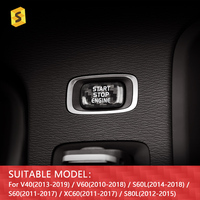 ES prêt à expédier, accessoires d'intérieur en Fiber de carbone, bouton de démarrage et d'arrêt, couverture, autocollant en Fiber de carbone pour Volvo V60 S60 V40 XC60