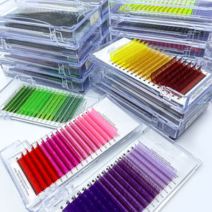 JOMAY, nuevo diseño, venta al por mayor, Etiqueta Privada, holográfico Individual oropel, pestañas de hadas brillantes 0,05 0,07, extensión de pestañas coloridas - Product Image 5