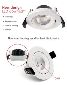 Hiện đại cấu hình thấp chống chói thay đổi độ sáng Spotlight nhà ở trắng đen COB Trần tại chỗ đèn nhôm 10W lõm dẫn nhà văn phòng - Product Image 3