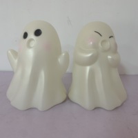 Ensemble de figurines fantômes effrayantes et mignonnes, décorations Halloween blanches Boo, statues à expressions amusantes pour présentation de table lors de fêtes