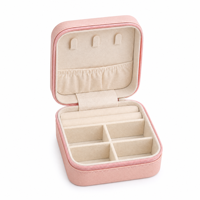 Organisateur de bijoux portable chic de style coréen en plastique, grande capacité, boîte de rangement pour bagues, boucles d'oreilles, colliers, étui anti-poussière