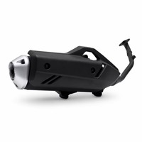 Commandes personnalisées uniquement, non disponibles pour l'achat direct. Silencieux noir avec revêtement haute température et catalyseur intégré.