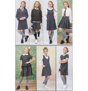 Girls and Toddler's Suspender Pleated Skirts School Uniform Jumper Dress Kindergarten Primary Middle High School