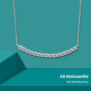 Gra Vvs Kim Cương Moissanite Đồ Trang Sức Hip Hop Ban Nhạc Sáng Bóng Tennis Nụ Cười Hình Dạng Vòng Cổ 925 Sterling Bạc Cho Phụ Nữ