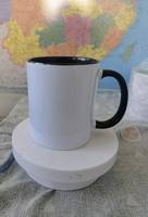 Mug à café en céramique de 11 oz avec plateau, couleur intérieure personnalisée par sublimation, style américain