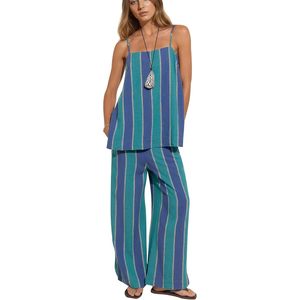 Women 2 Piece Striped Lounge Set Sleeveless Camisole <b>Top</b> Wide Leg Pants Matching Loose Beach Summer Casual Wear - Product Image 1
