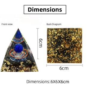 Vendita calda 60mm Orgonite piramidi resina fatta a mano generatore di energia trucioli di pietra artigianato meditazione piramide di cristallo - Product Image 2