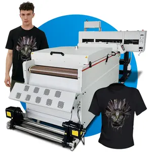 Imprimante de film PET T-shirt de haute qualité Imprimante à éco-solvant Imprimante DTF 70cm avec machine à secouer la poudre 24 pouces