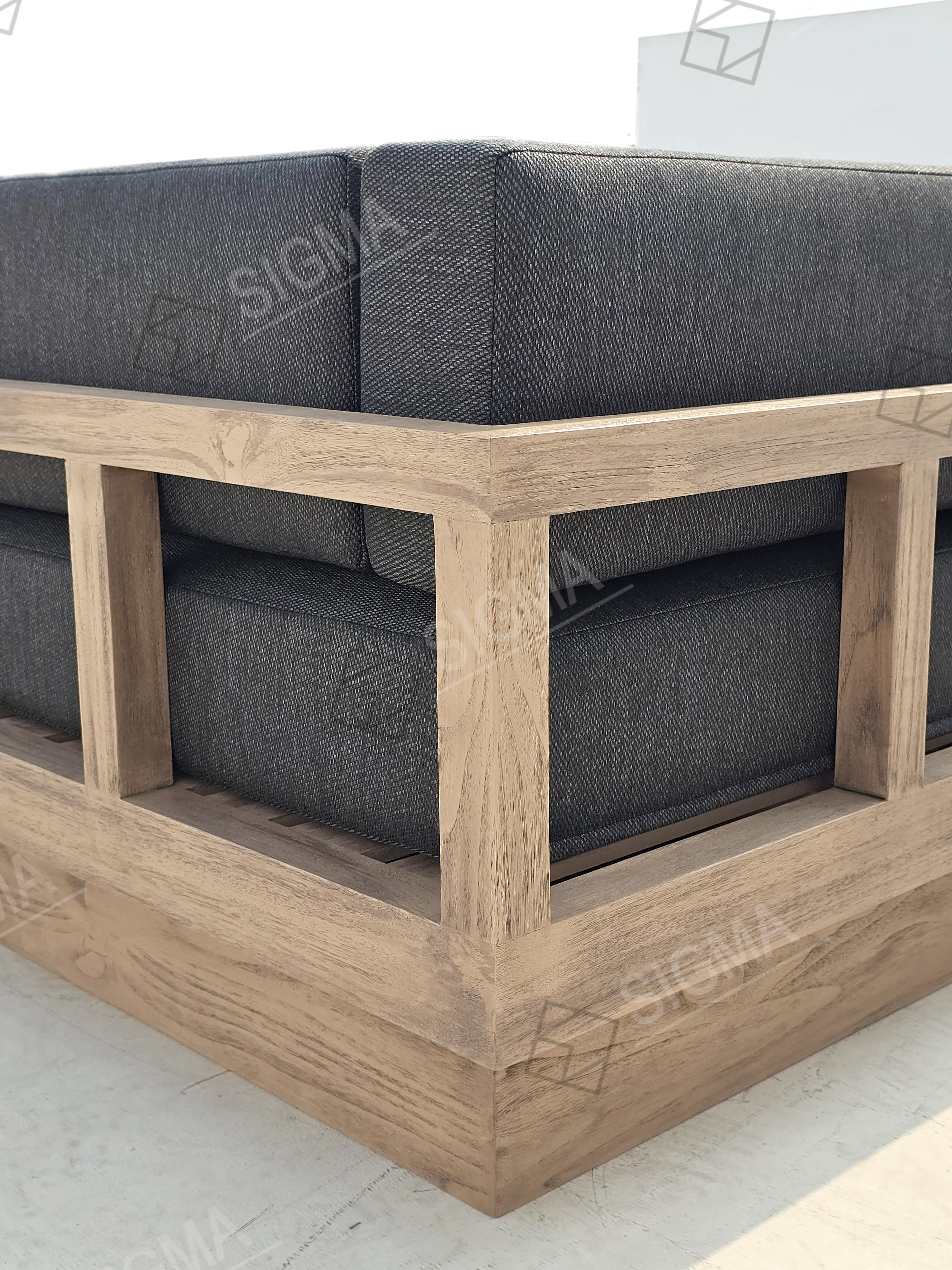 2025 Jinhua Sigma Custom Modern Teak Outdoor Furniture Luxury Patio Sofa Set for Courtyards Exteriors-for Hotels Villas Parks