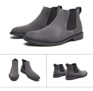Semelle intérieure en caoutchouc pour hommes, style britannique, cuir véritable, daim, <span class=keywords><strong>nubuck</strong></span>, conception plate, décontracté, western, adapté à l'hiver - Product Image 6