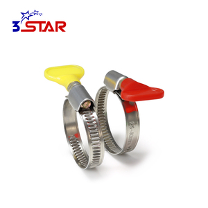 Colliers de serrage pour tuyaux en acier inoxydable télescopiques de type allemand à dégagement rapide <span class=keywords><strong>avec</strong></span> vis à oreilles/poignée - Product Image 1