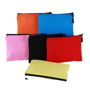 Custom Solid Color <b>Canvas</b> Coin Purse Zipper Mini Pen Key Bag Shopping Portable Storage Handbags Foldable Money Bags - Product Image 3