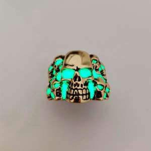 Vintage Geometrie Legierung Schädel Ring Glow In The Dark Für Männer - Product Image 3