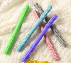 YDS <span class=keywords><strong>Chewy</strong></span> Tube de qualité alimentaire sécurité dentition paille creux <span class=keywords><strong>Tubes</strong></span> de dentition Silicone souple bébé jouets de dentition - Product Image 2