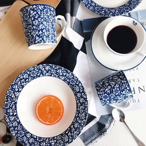 Blue and White Plants Flower Floral Series Western Plate Steak Plate - Product Image 4