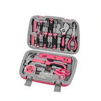 Ensemble d'outils ménagers en acier au carbone de 67 pièces, boîte à outils rose pour femmes, ensemble de pinces et de clés, vente en gros